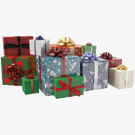 3D Set Of Gift Boxes model